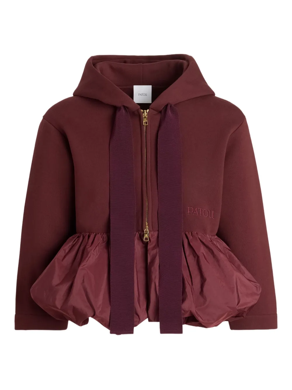 Худи на молнии с оборками PATOU, красный
Худи на молнии с оборками PATOU, красный