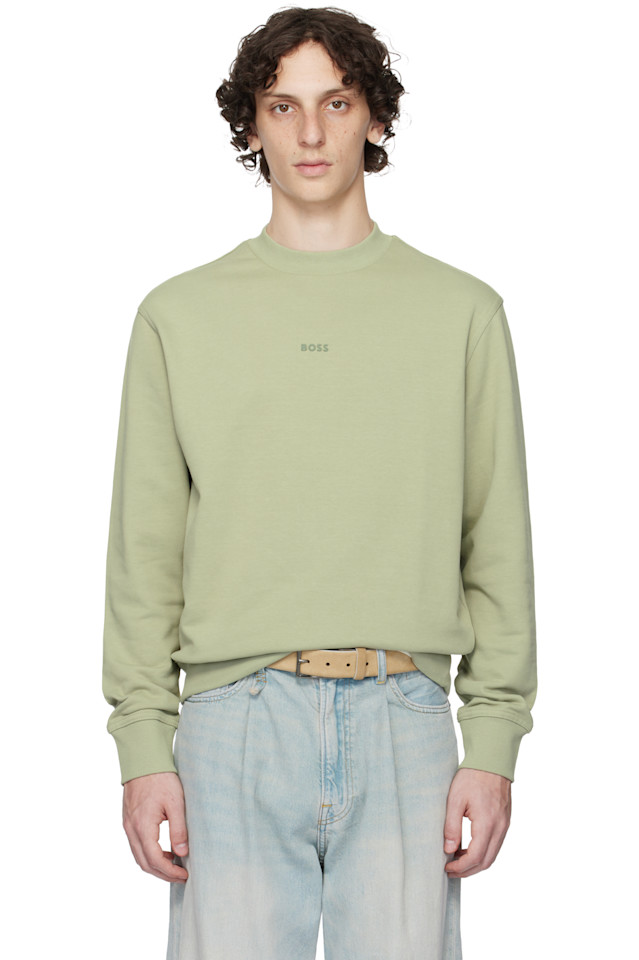 Свободная махровая толстовка с контрастным логотипом Boss, зеленый
Свободная махровая толстовка с контрастным логотипом Boss, зеленый