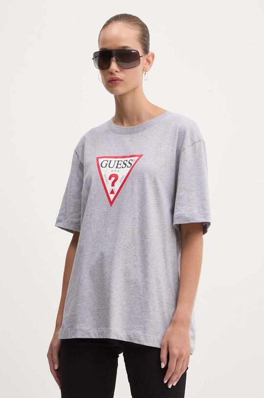 Хлопковая футболка Guess Jeans, серый 
Хлопковая футболка Guess Jeans, серый
