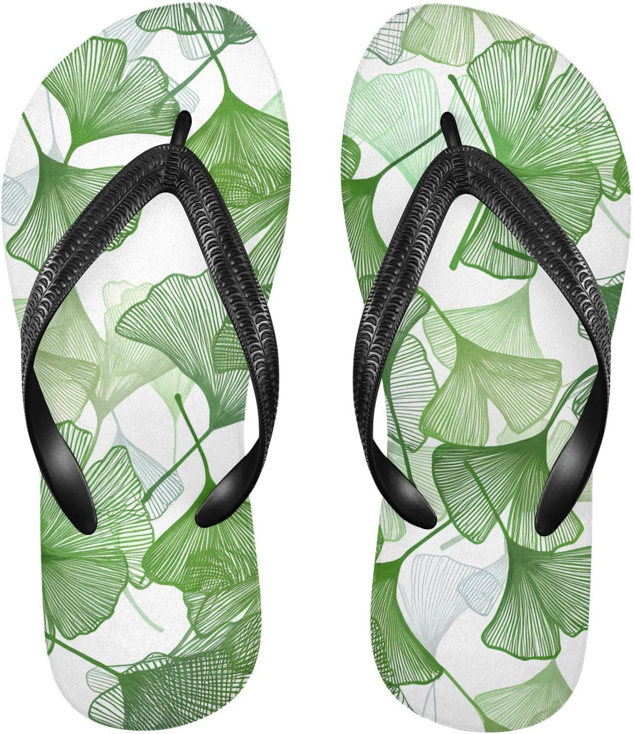 Шлепанцы с рисунком листьев гинкго, зеленые, для пляжа, душа, резинескользящие летние тапочки для мужчин и женщин Sinestour
Шлепанцы с рисунком листьев гинкго, зеленые, для пляжа, душа, резинескользящие летние тапочки для мужчин и женщин Sinestour