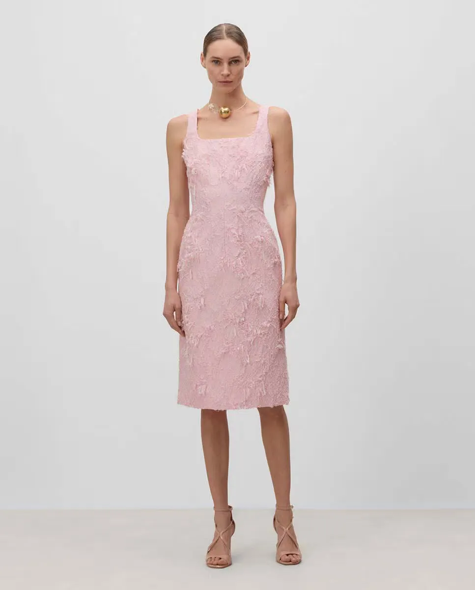 Платье-труба с квадратным вырезом Simorra, розовый 
Платье-труба с квадратным вырезом Simorra, розовый