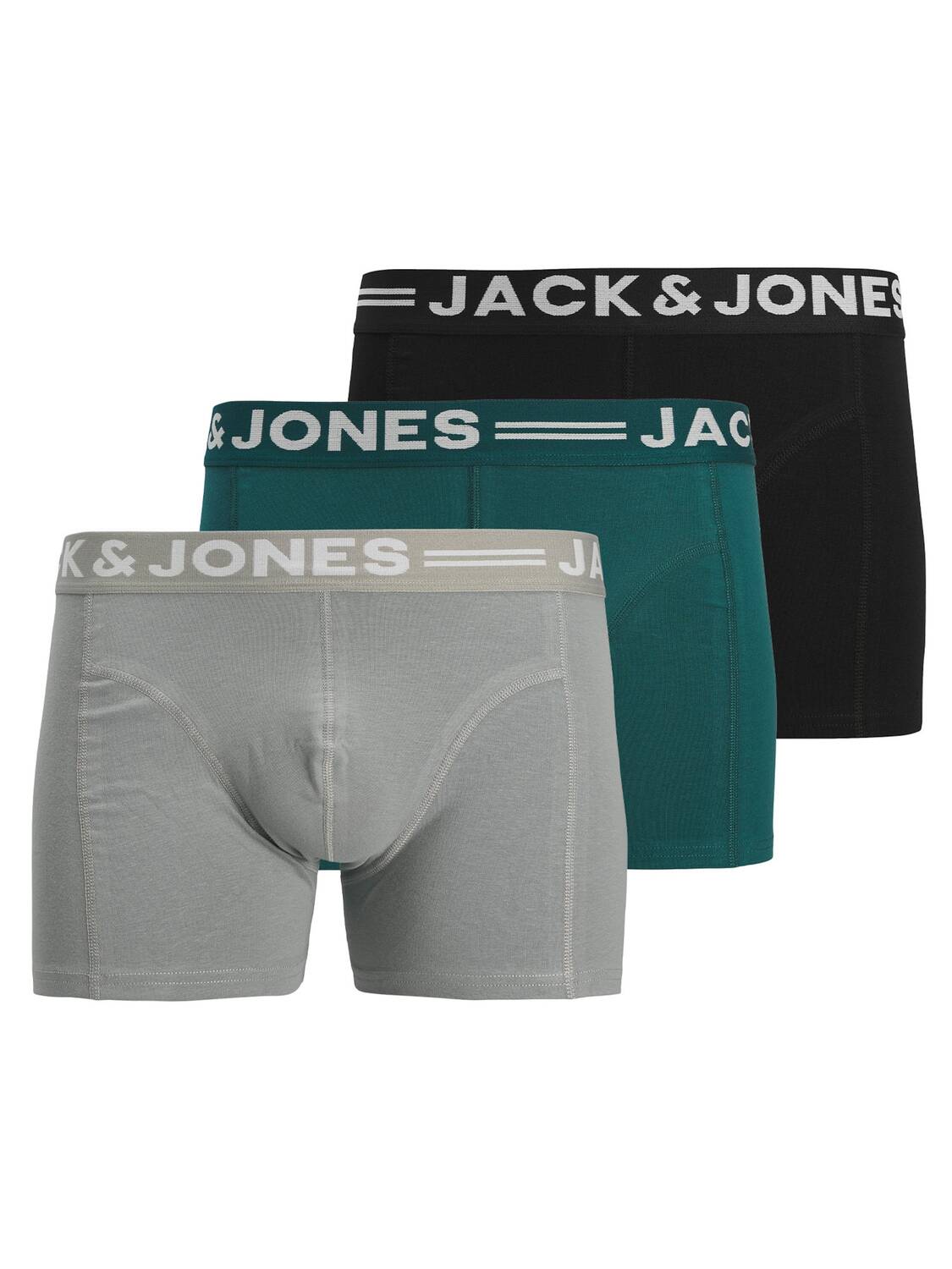 JACK & JONES Трусы боксеры 'Sense' в цветах Grey, Dark Green, Black
JACK & JONES Трусы боксеры 'Sense' в цветах Grey, Dark Green, Black