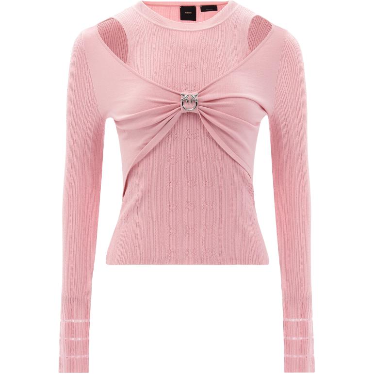 PINKO Трикотажный свитер для женщин, розовый, с круглым вырезом, Moderate Others
PINKO Трикотажный свитер для женщин, розовый, с круглым вырезом, Moderate Others