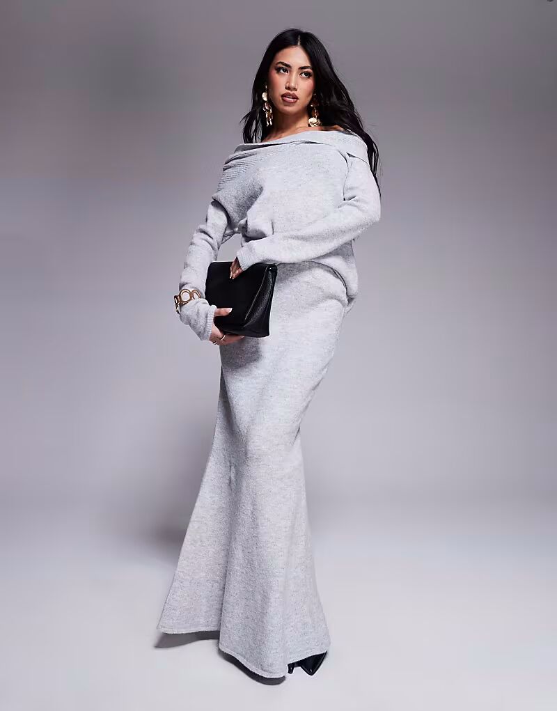 Эксклюзивная трикотажная юбка-макси с принтом «рыбий хвост» серого цвета Kaiia
Эксклюзивная трикотажная юбка-макси с принтом «рыбий хвост» серого цвета Kaiia