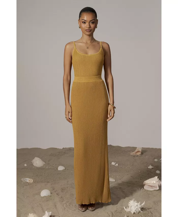 Женский комплект с юбкой Serena в рубчик JLUXLABEL, желтый
Женский комплект с юбкой Serena в рубчик JLUXLABEL, желтый