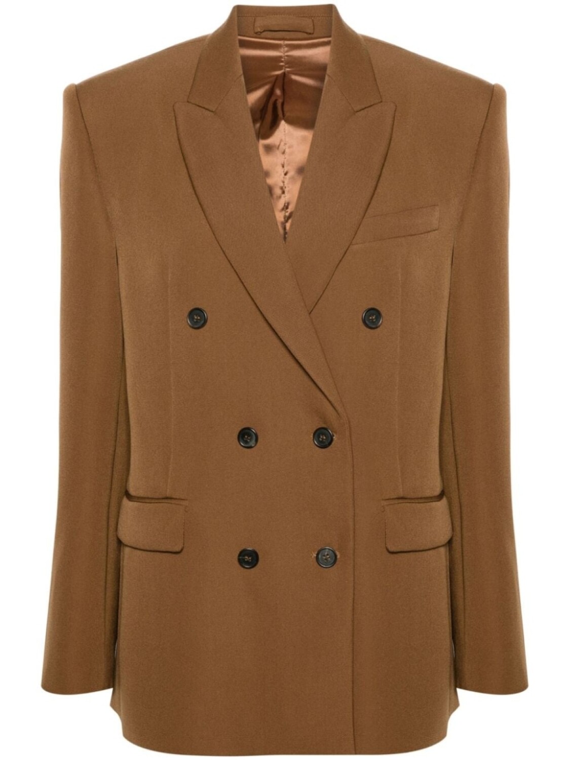 Двубортный пиджак из вирджинской шерсти WARDROBE.NYC, коричневый
Двубортный пиджак из вирджинской шерсти WARDROBE.NYC, коричневый