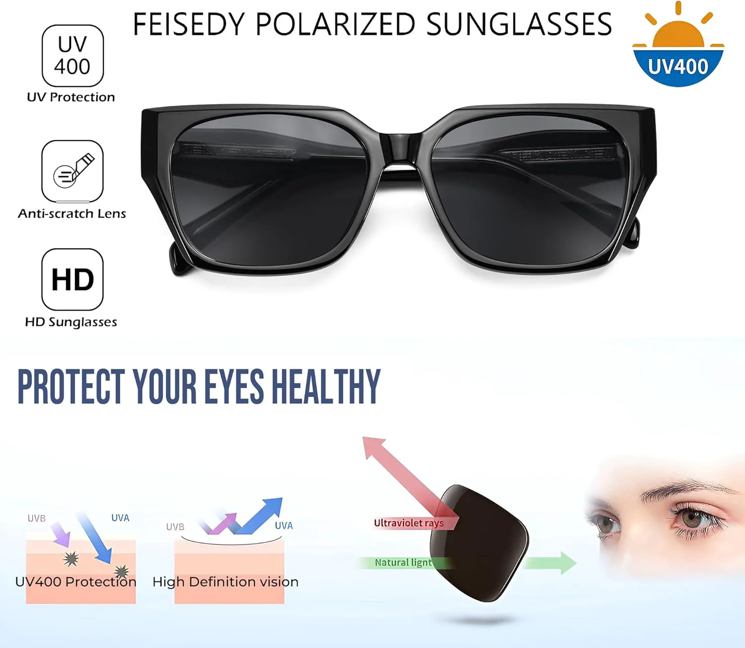 FEISEDY Квадратные модные солнцезащитные очки для мужчин и женщин, стильные массивные прямоугольные солнцезащитные очки дизайнерского стиля B0107, Gradient Tea
FEISEDY Квадратные модные солнцезащитные очки для мужчин и женщин, стильные массивные прямоугольные солнцезащитные очки дизайнерского стиля B0107, Gradient Tea