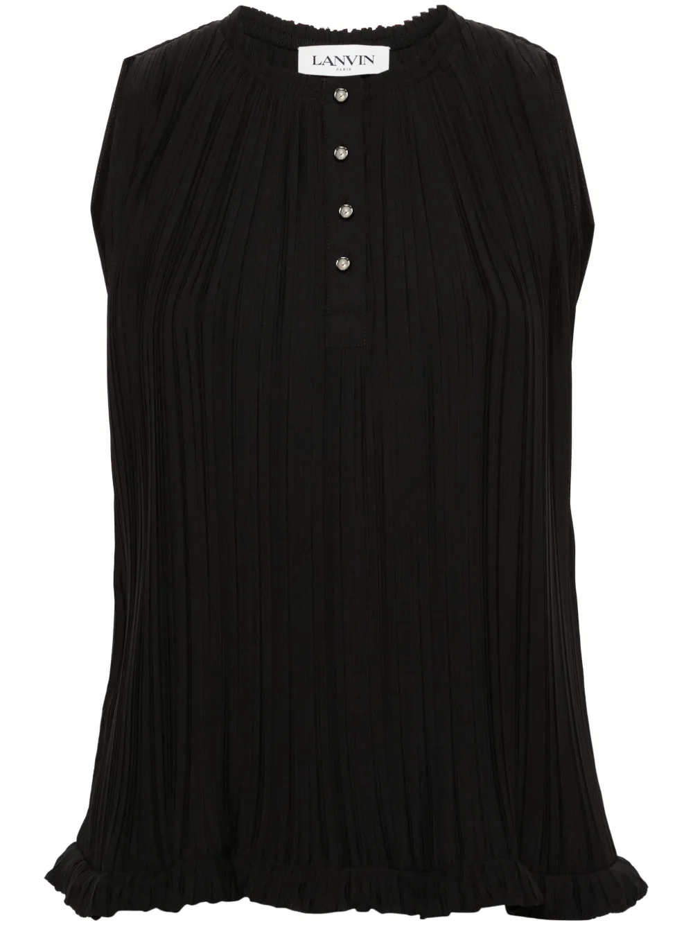 Плиссированный топ без рукавов Lanvin, черный
Плиссированный топ без рукавов Lanvin, черный