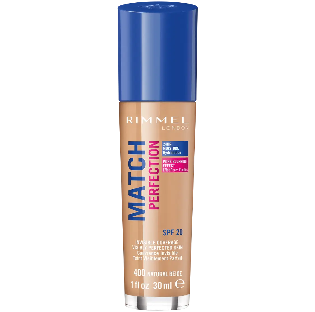 Тональный крем для лица увлажняющий натуральный бежевый 400 Rimmel Match Perfection, 30 мл
Тональный крем для лица увлажняющий натуральный бежевый 400 Rimmel Match Perfection, 30 мл