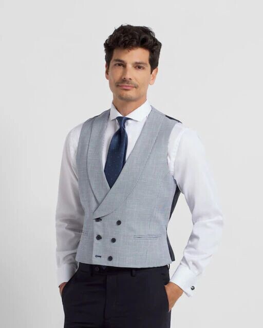 Мужской жилет для церемонии в ломаную клетку Silbon, синий
Мужской жилет для церемонии в ломаную клетку Silbon, синий