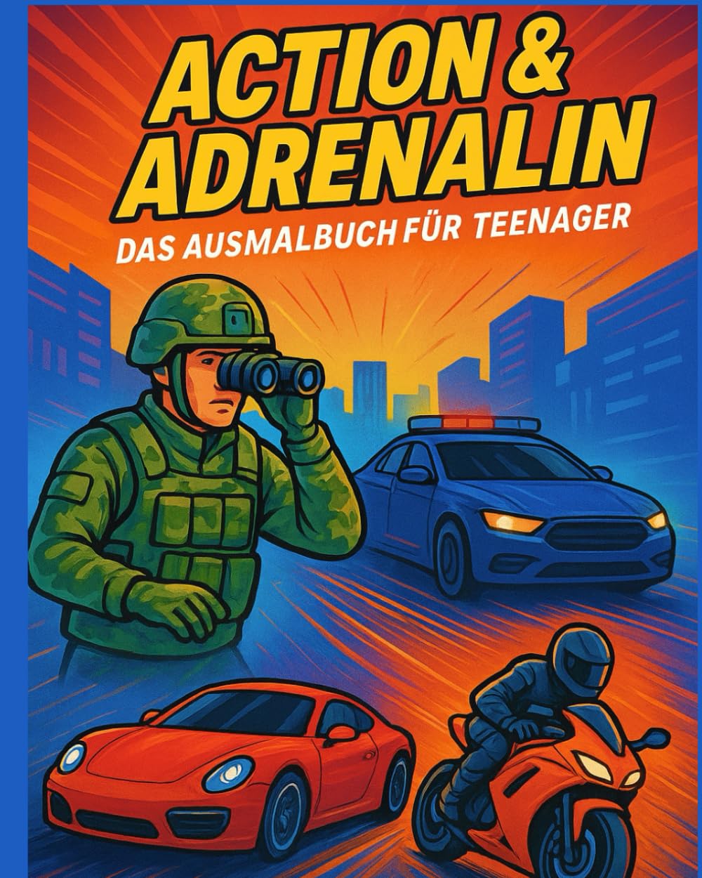 Action & Adrenalin - Das Ausmalbuch für Teenager, ab 12 Jahren: Rennwagen, Soldaten, Bundeswehr, Motorräder, Camouflage, Ausmalbuch/Malbuch ab 12 ... Linienstärken für mehr Abwechslung (Independently published)
Action & Adrenalin - Das Ausmalbuch für Teenager, ab 12 Jahren: Rennwagen, Soldaten, Bundeswehr, Motorräder, Camouflage, Ausmalbuch/Malbuch ab 12 ... Linienstärken für mehr Abwechslung (Independently published)