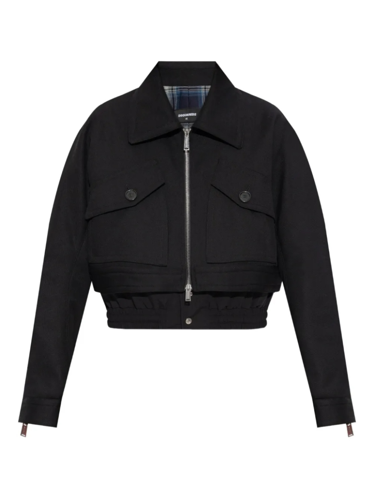 Укороченная куртка на молнии спереди DSQUARED2, синий
Укороченная куртка на молнии спереди DSQUARED2, синий