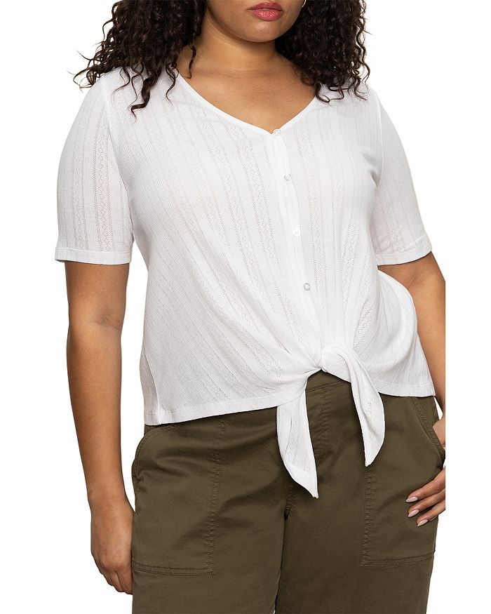 Футболка с ажурной вязкой и завязками Plus Pointelle Sanctuary, белый
Футболка с ажурной вязкой и завязками Plus Pointelle Sanctuary, белый