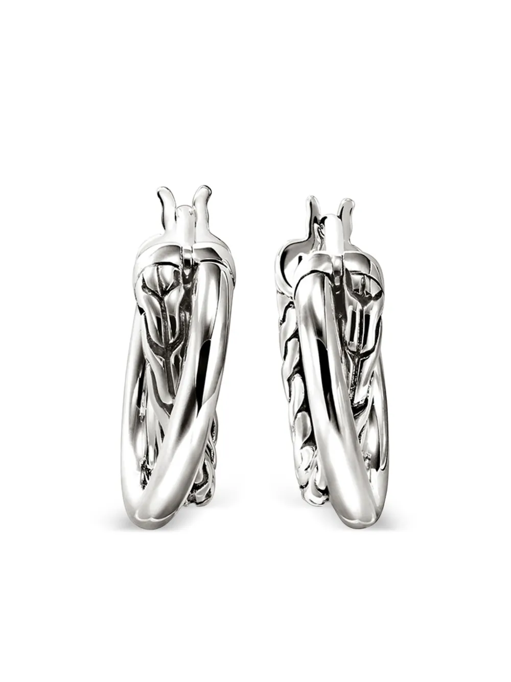 Серьги-кольца JH Essential Crossover John Hardy, серебяный 
Серьги-кольца JH Essential Crossover John Hardy, серебяный