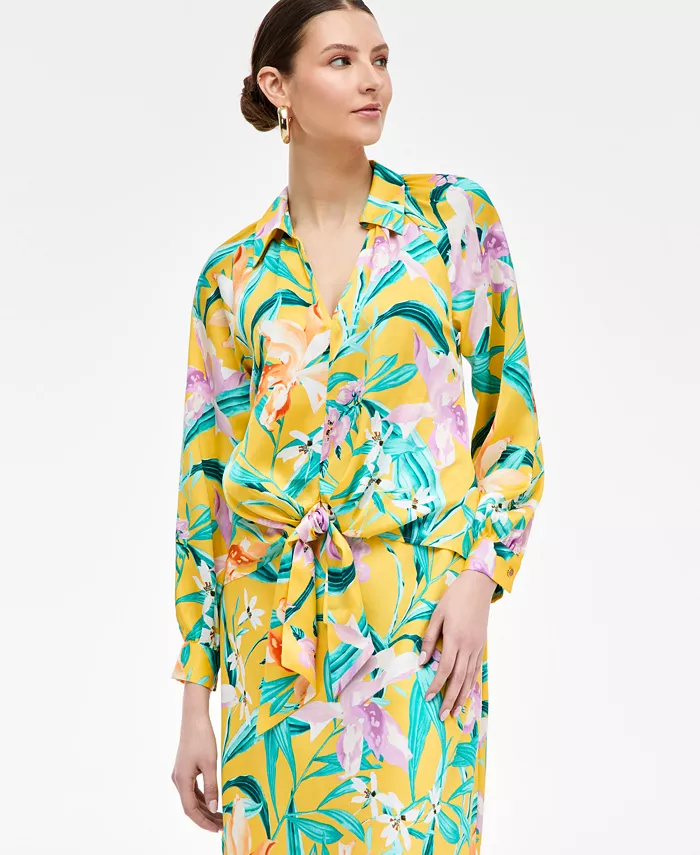 Женская блузка с принтом и завязкой спереди I.N.C. International Concepts, зеленый
Женская блузка с принтом и завязкой спереди I.N.C. International Concepts, зеленый