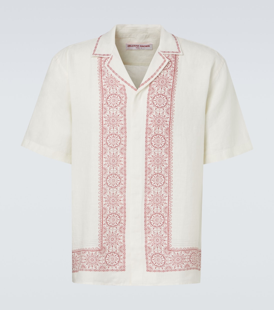 Майтан рубашка боулинг с принтом из льна Orlebar Brown, Dark Ruby 
Майтан рубашка боулинг с принтом из льна Orlebar Brown, Dark Ruby