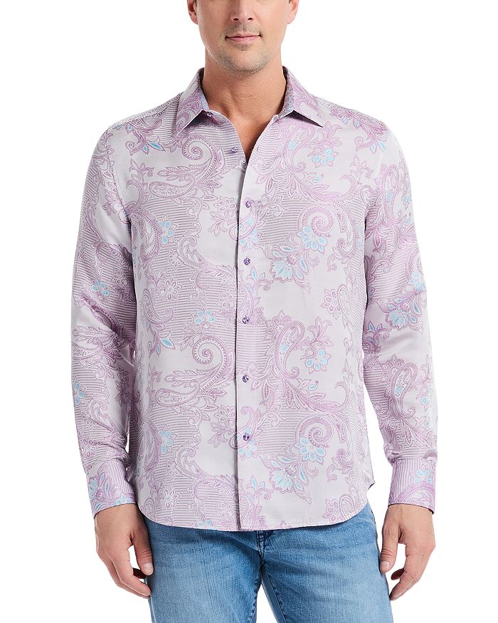Длинная рубашка с пейсли и длинными рукавами Robert Graham, фиолетовый
Длинная рубашка с пейсли и длинными рукавами Robert Graham, фиолетовый