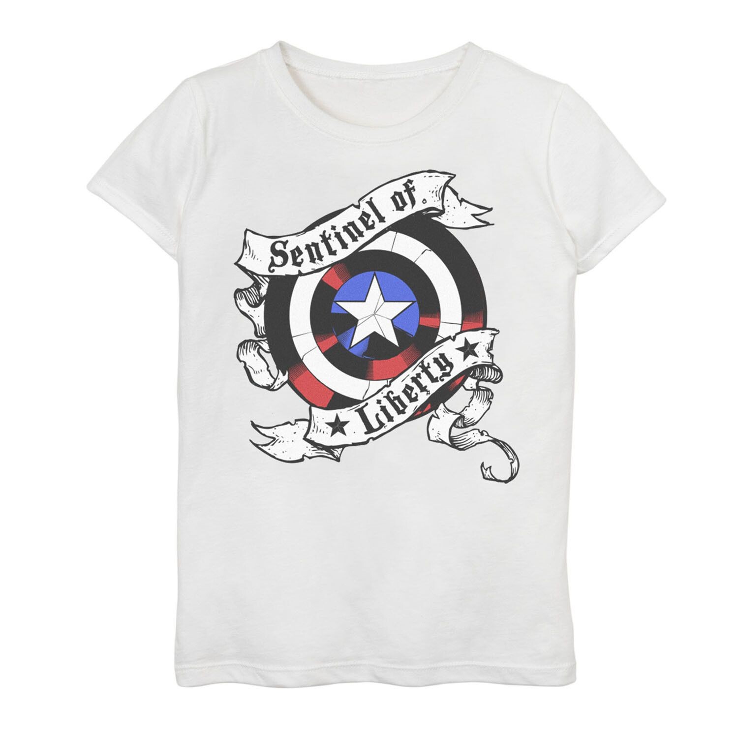 Футболка со щитом «Капитан Америка: Страж Америки» для девочек 7–16 лет Licensed Character
Футболка со щитом «Капитан Америка: Страж Америки» для девочек 7–16 лет Licensed Character