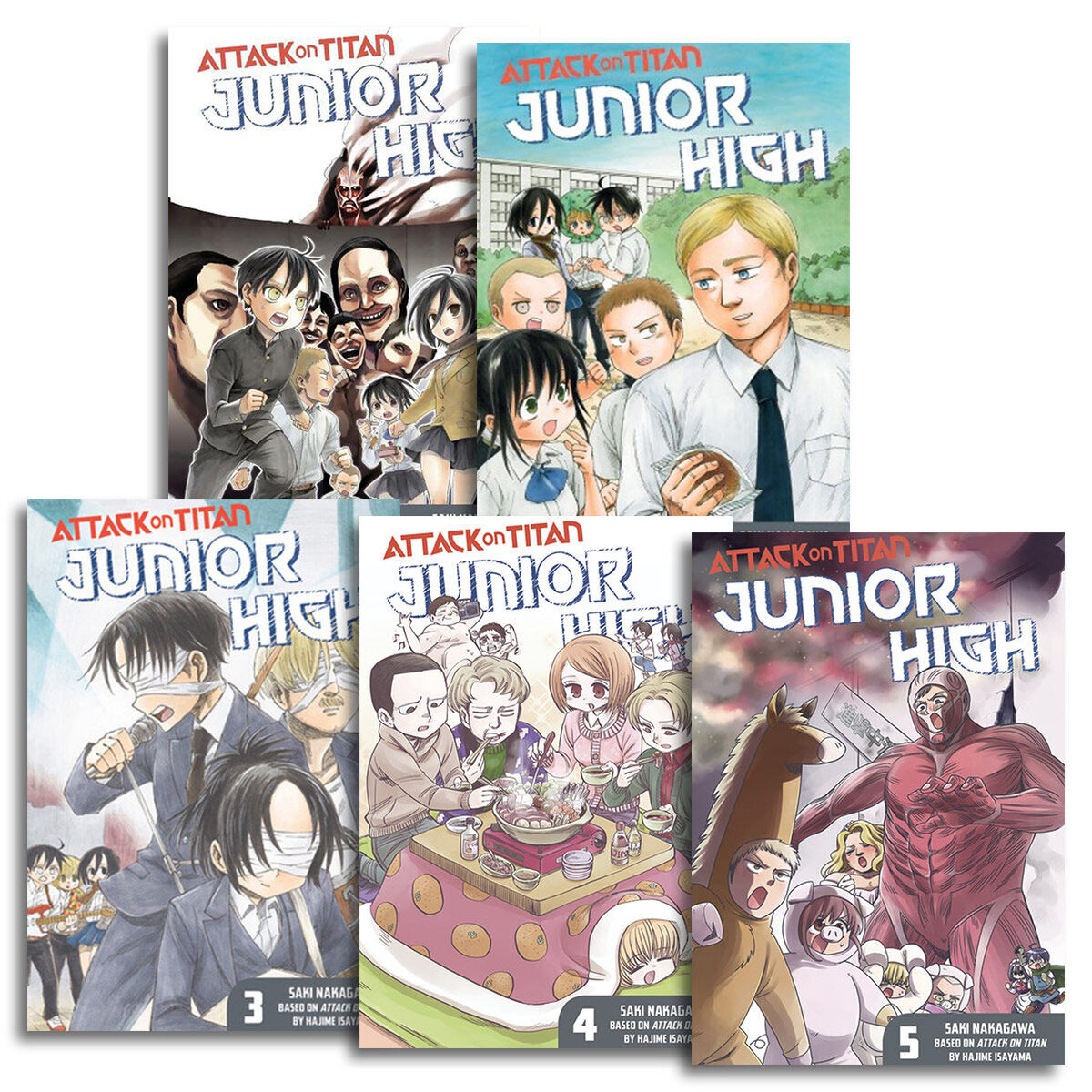 Манга Attack on Titan Junior High Manga Omnibus (1-5) Bundle 
Манга Attack on Titan Junior High Manga Omnibus (1-5) Bundle
