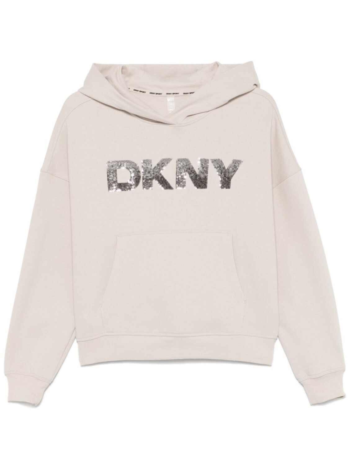 Толстовка с капюшоном и логотипом из пайеток DKNY, нейтральный цвет
Толстовка с капюшоном и логотипом из пайеток DKNY, нейтральный цвет
