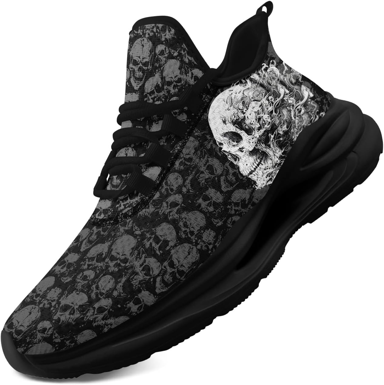 Мужские кроссовки с черепом Легкие спортивные обувь с амортизацией для ходьбы и тренировок Нескользящие дышащие теннисные кроссовки Coolcustomize, черный/серебристый
Мужские кроссовки с черепом Легкие спортивные обувь с амортизацией для ходьбы и тренировок Нескользящие дышащие теннисные кроссовки Coolcustomize, черный/серебристый