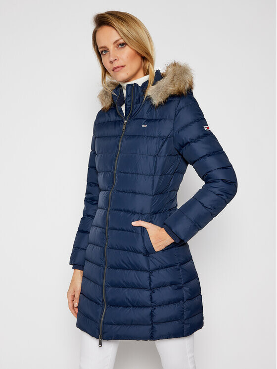 Пуховик узкого кроя Tommy Jeans, синий 
Пуховик узкого кроя Tommy Jeans, синий