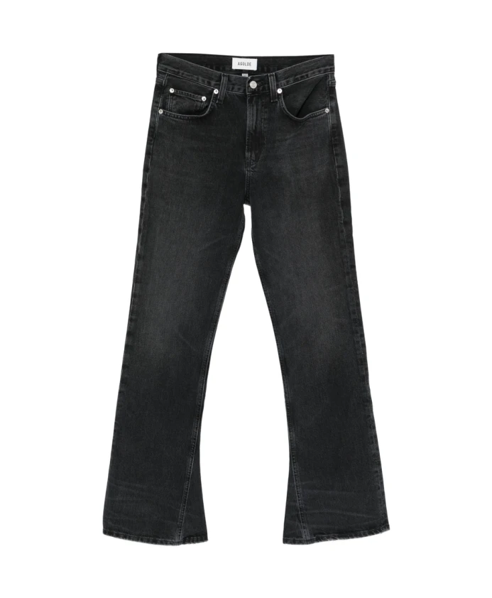 Черные джинсы-клеш из регенерированного хлопка Agolde, черный
Черные джинсы-клеш из регенерированного хлопка Agolde, черный