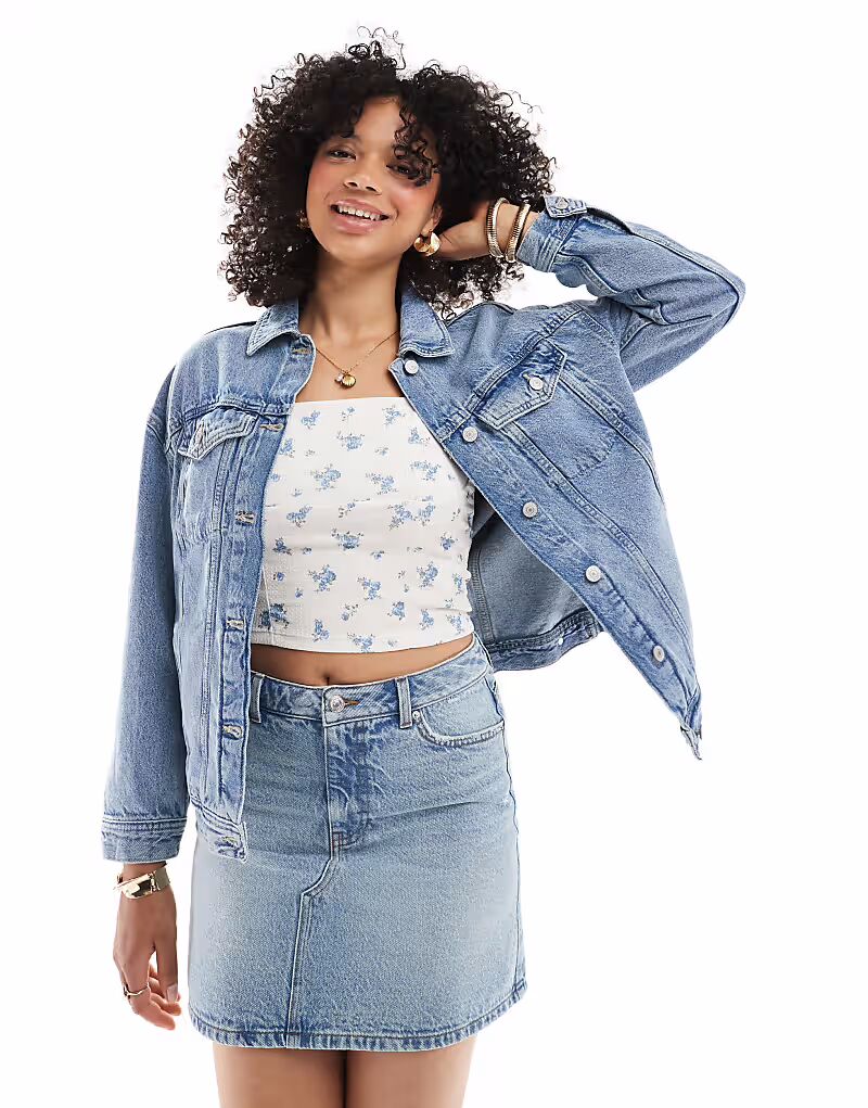 Джинсовая куртка New Look свободного кроя в средне-синем цвете, Серый, Джинсовая куртка New Look свободного кроя в средне-синем цвете
Джинсовая куртка New Look свободного кроя в средне-синем цвете, Серый, Джинсовая куртка New Look свободного кроя в средне-синем цвете