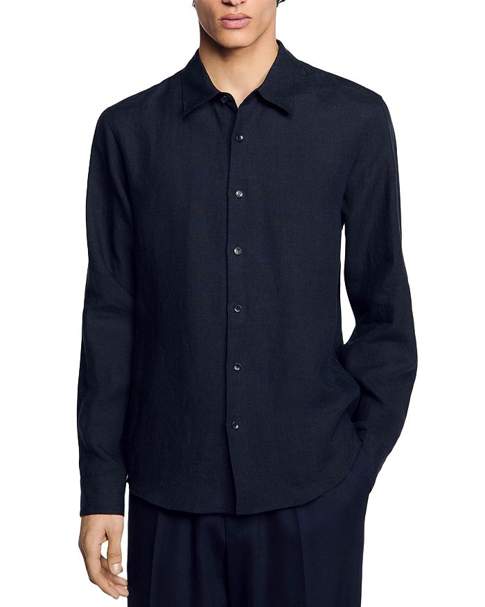 Льняная рубашка с длинным рукавом Sandro, синий
Льняная рубашка с длинным рукавом Sandro, синий