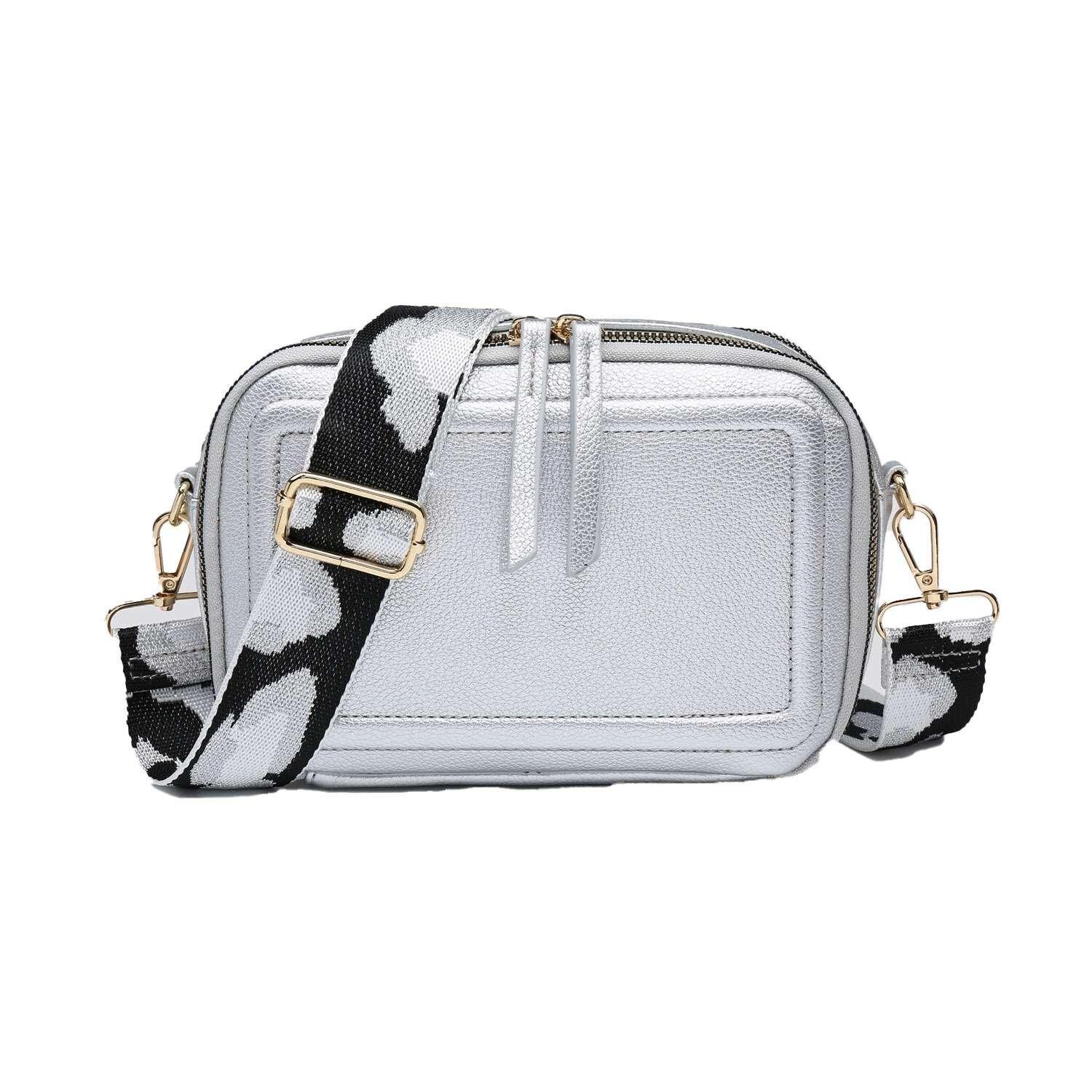 Маленькая сумка через плечо с отделениями на молнии с двойной лентой и холщовым ремешком Kitise, серебро
Маленькая сумка через плечо с отделениями на молнии с двойной лентой и холщовым ремешком Kitise, серебро