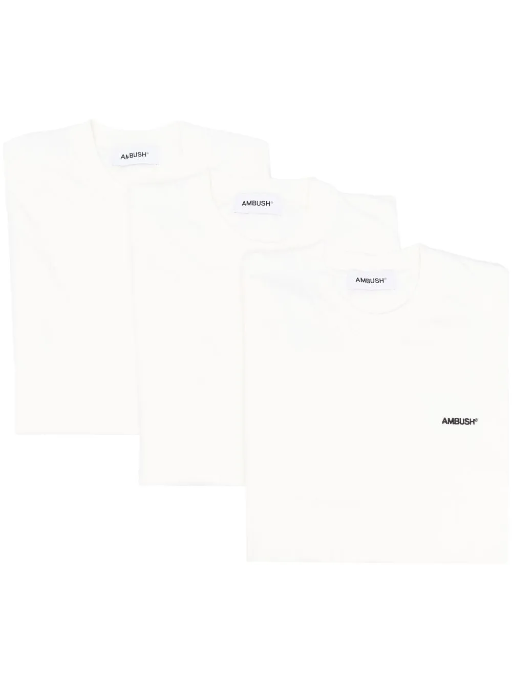 Футболка с вышитым логотипом AMBUSH, белый
Футболка с вышитым логотипом AMBUSH, белый
