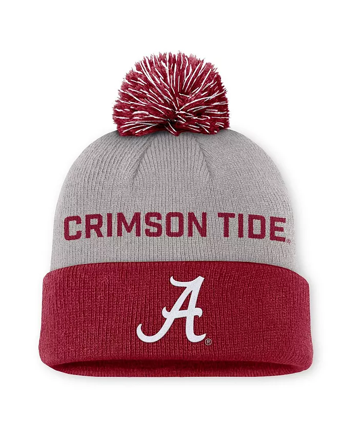 Мужская серая/малиновая шапка Alabama Crimson Tide Primetime Peak с манжетой и помпоном Nike
Мужская серая/малиновая шапка Alabama Crimson Tide Primetime Peak с манжетой и помпоном Nike