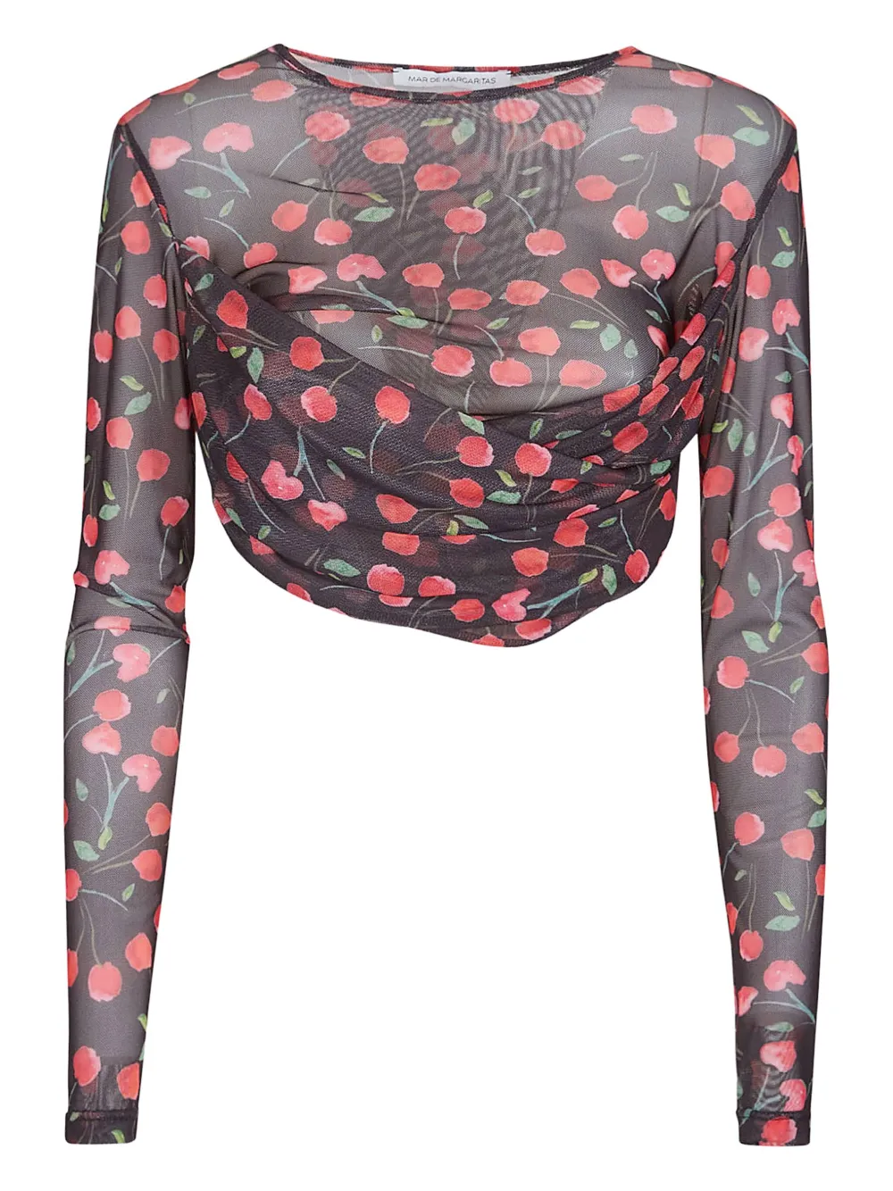 Футболка из сетки с принтом вишен MAR DE MARGARITAS, черный
Футболка из сетки с принтом вишен MAR DE MARGARITAS, черный