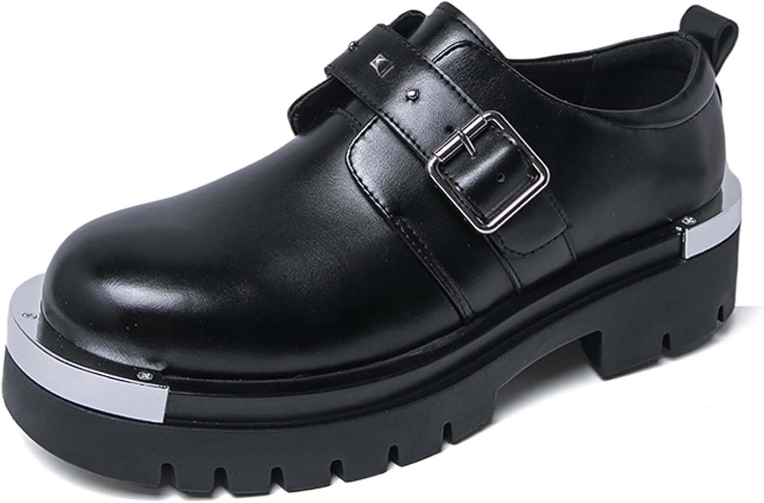 Мужские массивные дерби с модной металлической пряжкой и заклепками, противоскользящие деловые повседневные туфли, удобные офисные туфли под костюм, кроссовки для служебной формы Generic, черный
Мужские массивные дерби с модной металлической пряжкой и заклепками, противоскользящие деловые повседневные туфли, удобные офисные туфли под костюм, кроссовки для служебной формы Generic, черный