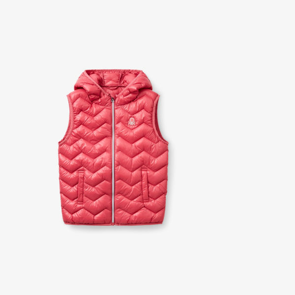 Куртка-жилет Benetton с капюшоном и вышитым логотипом, розовый
Куртка-жилет Benetton с капюшоном и вышитым логотипом, розовый