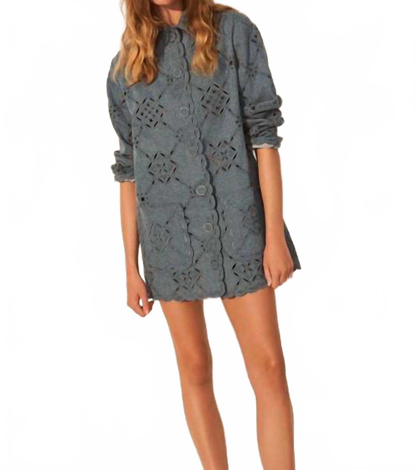 Эйрин Айлет платье-рубашка в деним синем Veronica Beard
Эйрин Айлет платье-рубашка в деним синем Veronica Beard