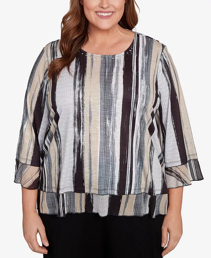 Топ Санта-Барбара больших размеров с полосками и рукавами-колокольчиками Alfred Dunner, мультиколор
Топ Санта-Барбара больших размеров с полосками и рукавами-колокольчиками Alfred Dunner, мультиколор