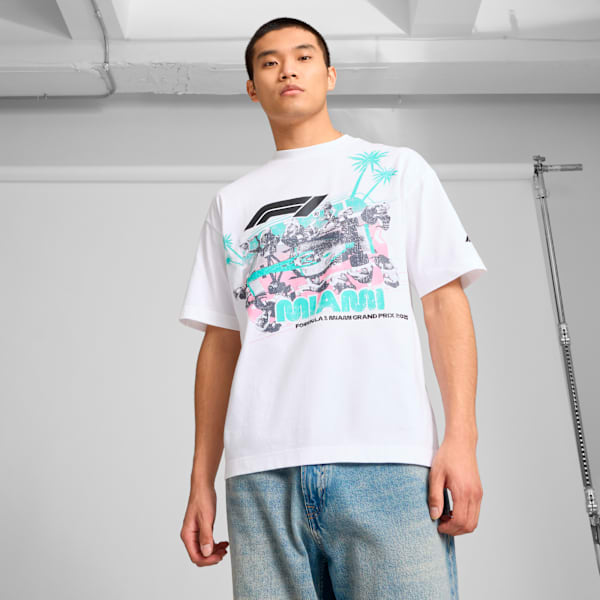 Мужская футболка с графикой на тему автоспорта Formula 1 Miami Puma, белый
Мужская футболка с графикой на тему автоспорта Formula 1 Miami Puma, белый
