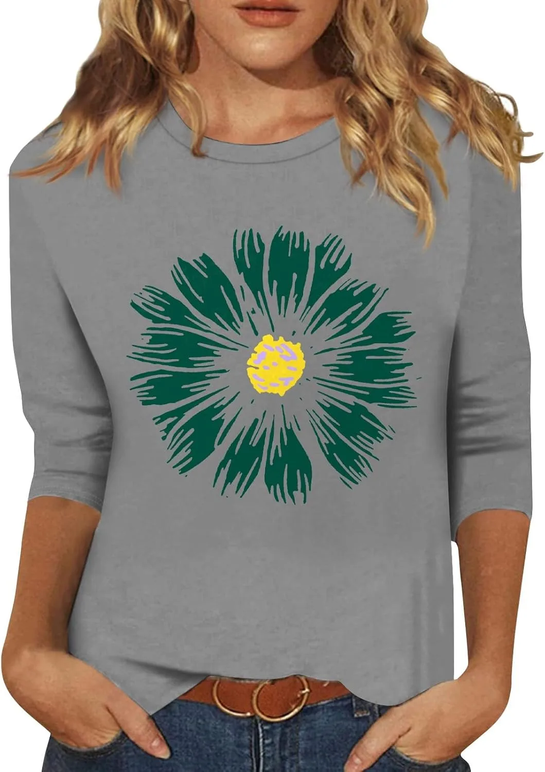 Летний топ для женщин Casual Loose с 2D принтом и 3/4 рукавом FQZWONG
Летний топ для женщин Casual Loose с 2D принтом и 3/4 рукавом FQZWONG