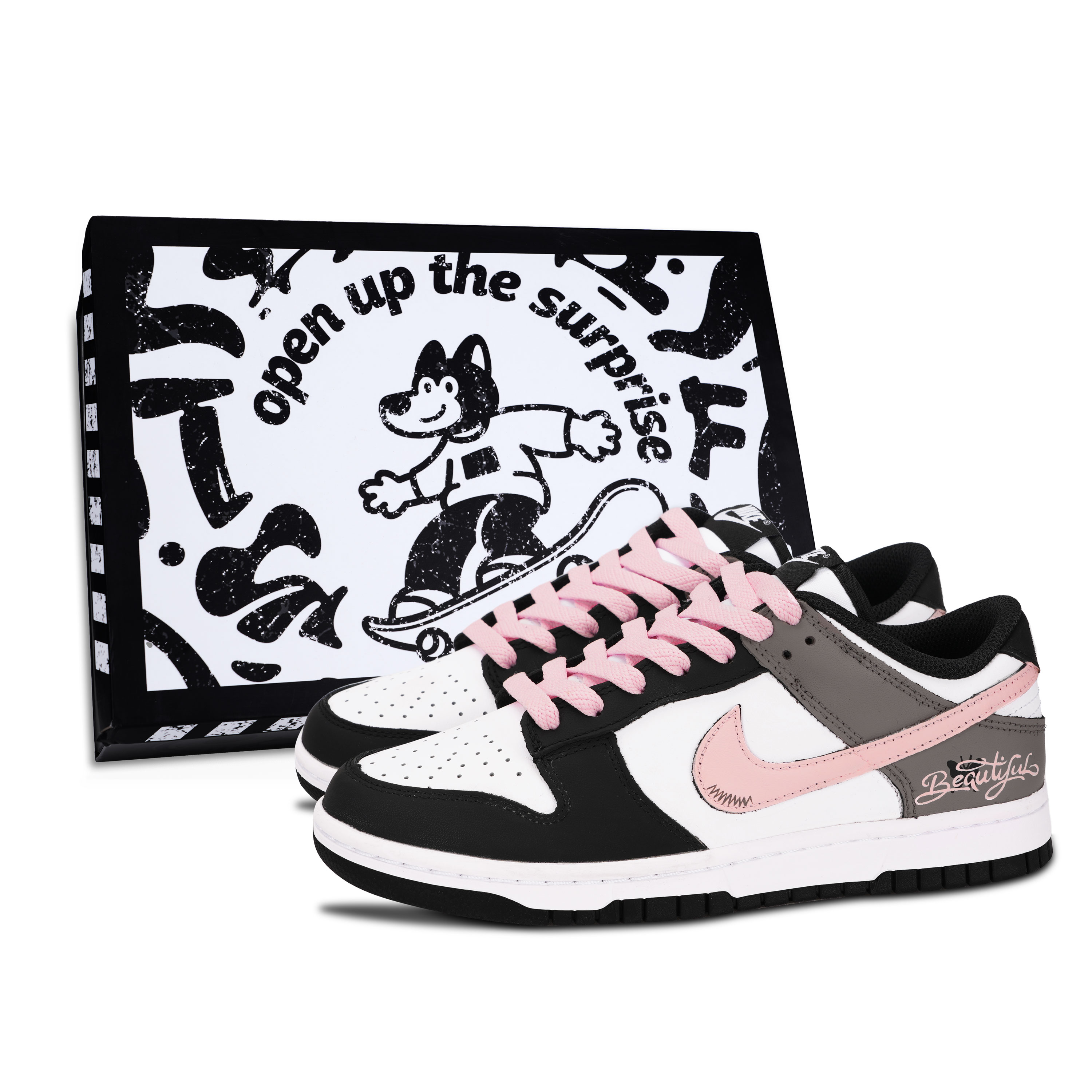 Nike Dunk Black White, Beautiful Butterfly кожаные нескользящие устойчивые к истиранию низкие кроссовки для скейтбординга Coffee
Nike Dunk Black White, Beautiful Butterfly кожаные нескользящие устойчивые к истиранию низкие кроссовки для скейтбординга Coffee