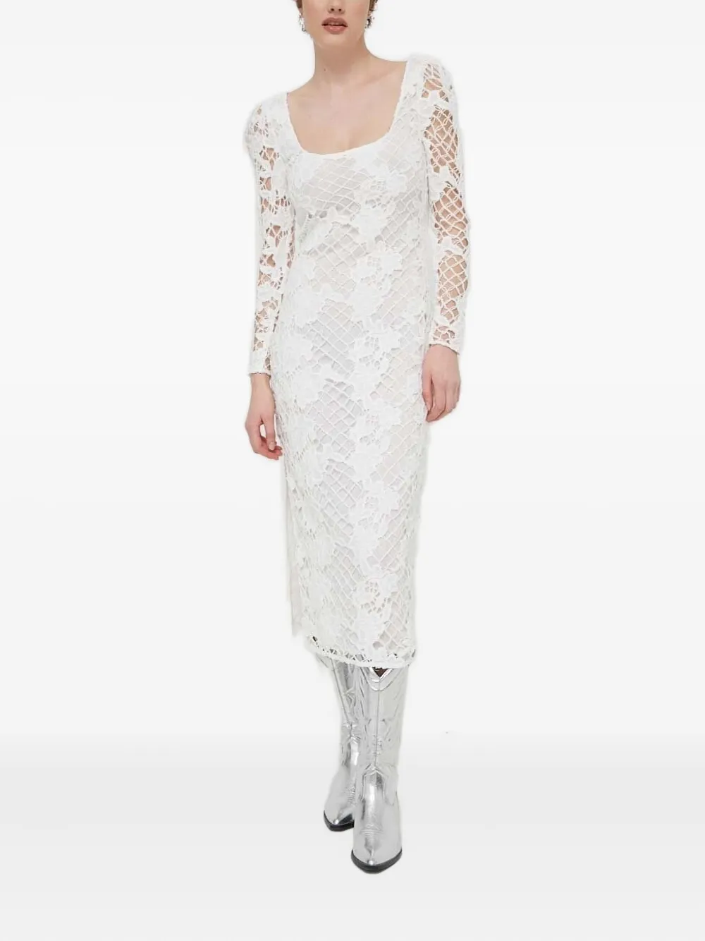 Кружевное платье с объемными рукавами Desigual, белый
Кружевное платье с объемными рукавами Desigual, белый
