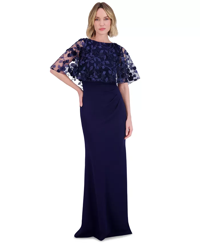 Женское платье с вышивкой и накидкой из ткани scuba Eliza J, синий
Женское платье с вышивкой и накидкой из ткани scuba Eliza J, синий