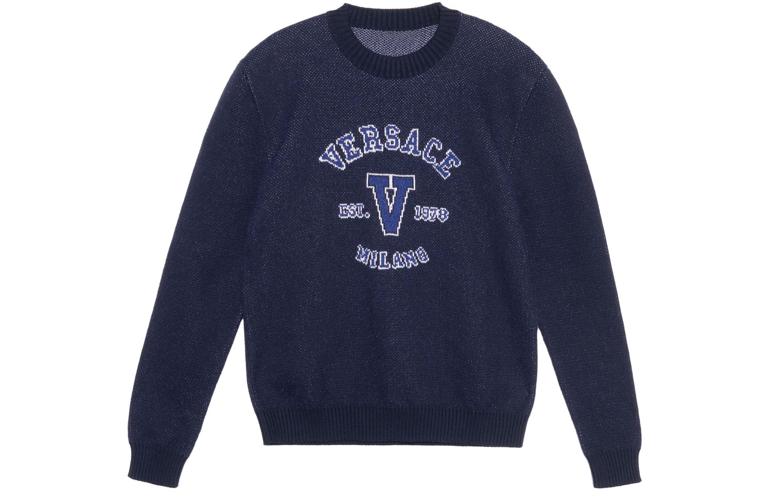 Джемпер с интарсией и логотипом VERSACE, синий
Джемпер с интарсией и логотипом VERSACE, синий