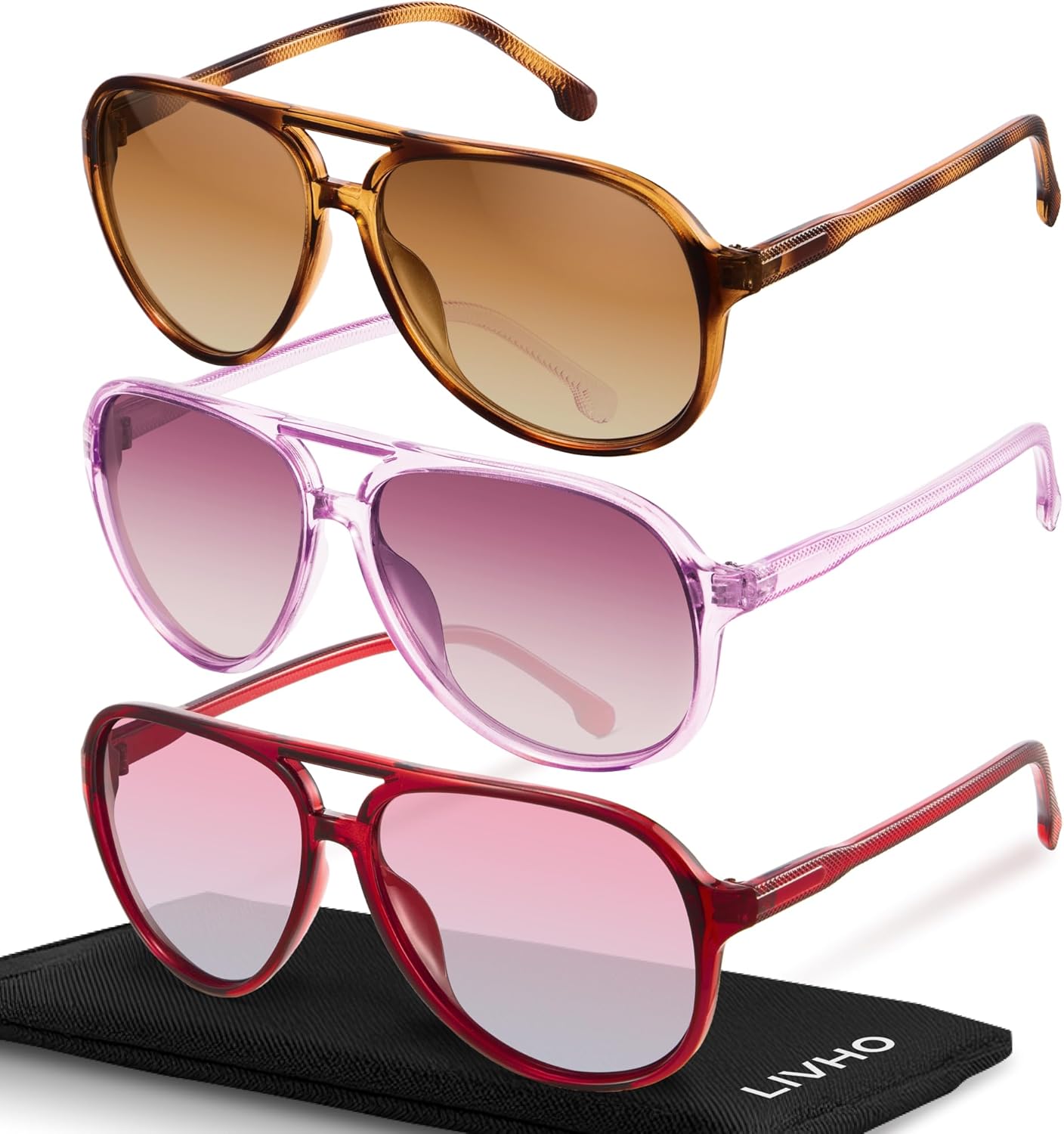 livho Модные поляризованные солнцезащитные очки-авиаторы для женщин и мужчин, ретро-солнцезащитные очки для женщин и мужчин 2025, большие солнцезащитные очки с защитой от УФ-излучения, Red/Brown Tortoise/Brown + Pink + Burgundy
livho Модные поляризованные солнцезащитные очки-авиаторы для женщин и мужчин, ретро-солнцезащитные очки для женщин и мужчин 2025, большие солнцезащитные очки с защитой от УФ-излучения, Red/Brown Tortoise/Brown + Pink + Burgundy