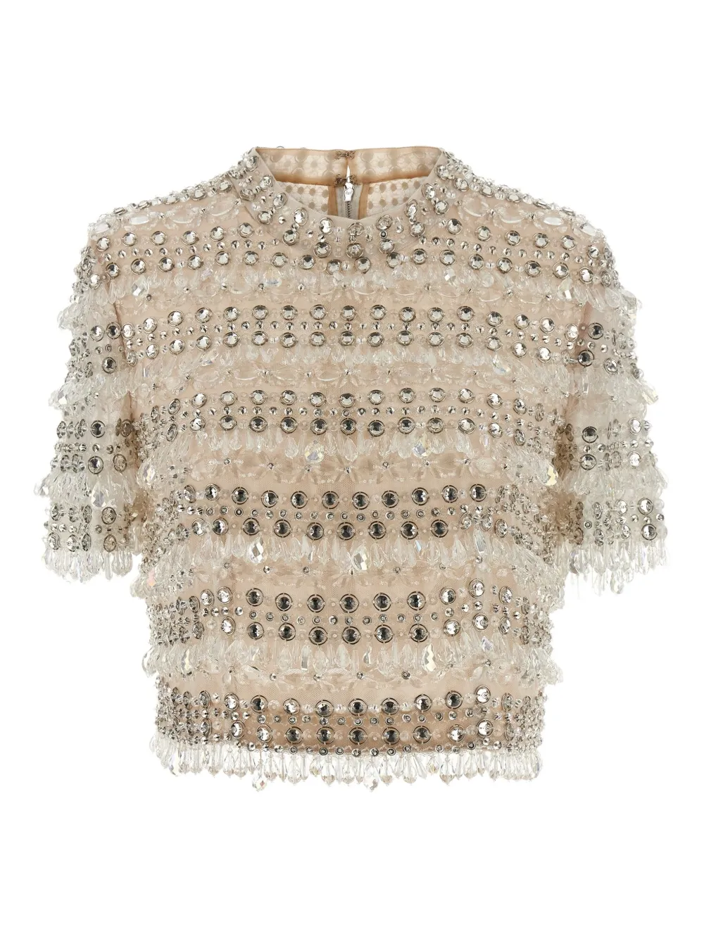 Топ с короткими рукавами, украшенный кристаллами Carolina Herrera, нейтральный
Топ с короткими рукавами, украшенный кристаллами Carolina Herrera, нейтральный