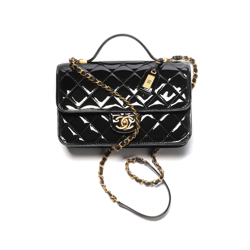 CHANEL Осенне-зимняя женская сумка черного цвета из лакированной телячьей кожи среднего размера с клапаном через плечо или на плечо
CHANEL Осенне-зимняя женская сумка черного цвета из лакированной телячьей кожи среднего размера с клапаном через плечо или на плечо