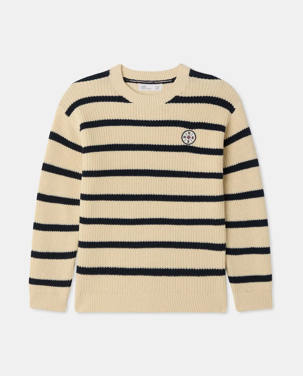 Трикотажный джемпер для мальчика с круглым вырезом, полосками и нашивкой на передней части Kids El Corte Inglés, синий
Трикотажный джемпер для мальчика с круглым вырезом, полосками и нашивкой на передней части Kids El Corte Inglés, синий