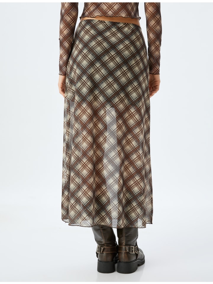 KOTON Черная юбка в клетку
KOTON Черная юбка в клетку