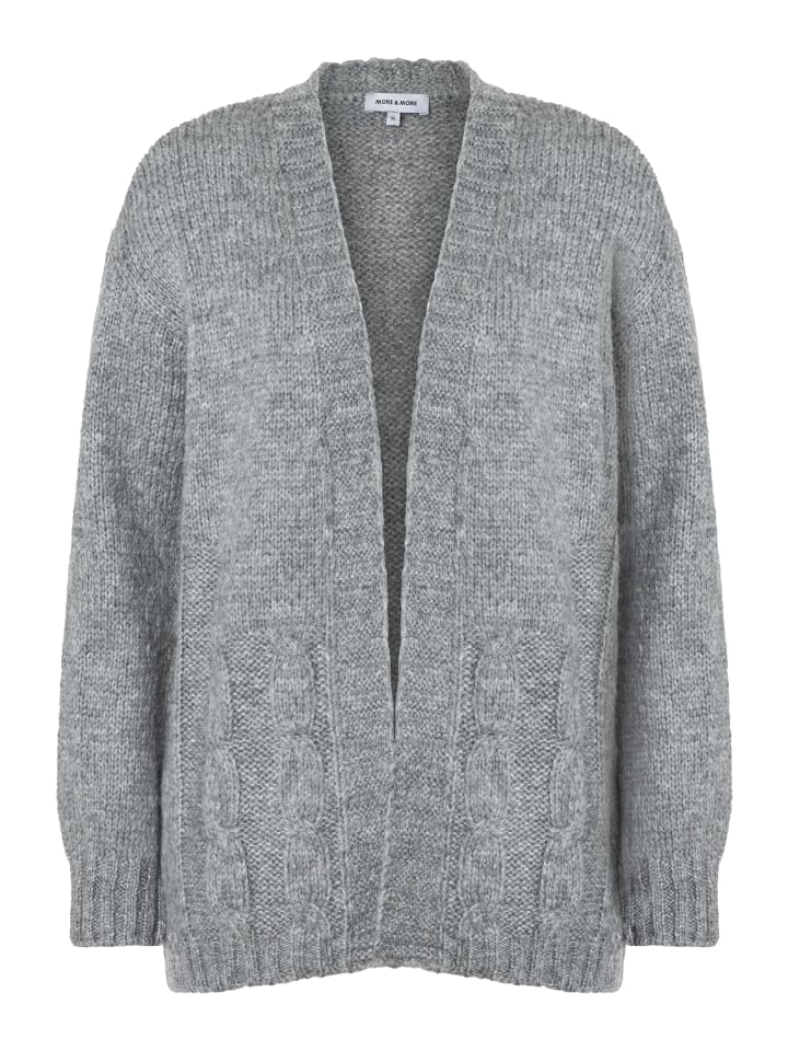 Классический мягкий кардиган с косами в теплом сером меланжевом цвете More & More
Классический мягкий кардиган с косами в теплом сером меланжевом цвете More & More