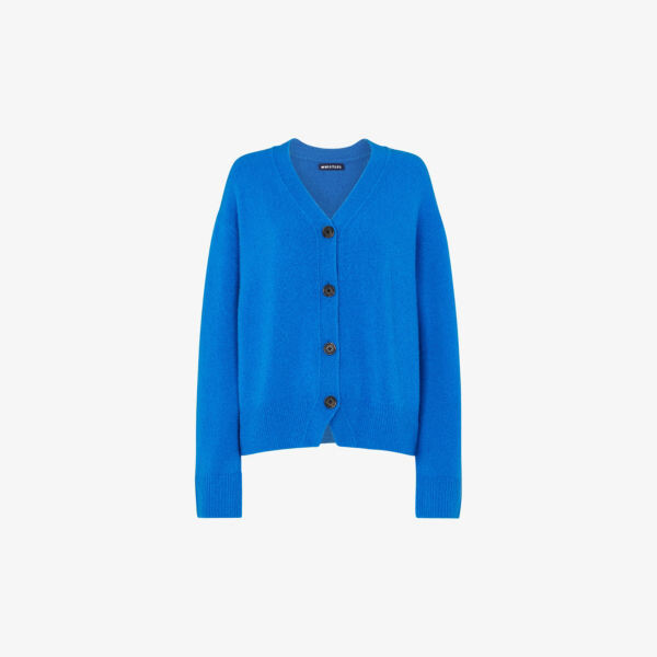 Фактурный вязаный кардиган из смесовой шерсти Whistles, синий
Фактурный вязаный кардиган из смесовой шерсти Whistles, синий